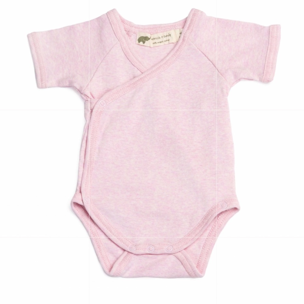 Short sleeve lucky kimono bodysuit in pink